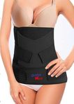 ORTHO MARK 3 in 1 Postpartum Belly Band Post Pregnancy Abdominal Belt for Women After Birth Belly/Waist/Pelvis Wrap Postnatal Shapewear, Tummy Reduction, Size XXL (Black)