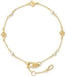 Ana Luisa Gold Flower Bracelet - Hannah Flower Bracelet | 14K Gold Plated with Pearls | Versatile Gold Pearl Bracelet, Perfect for Everyday | Hypoallergenic, Water-Resistant & Tarnish-Free Necklace