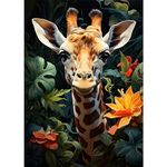 DPHERO Giraffe Diamond Painting Kits for Adults,5D Giraffe Diamond Art Kits for Beginners,Round Full Drill Flowers Diamond Painting Art,DIY Paint with Diamonds Gem Painting Art 12x16 inch