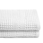 Gilden Tree Cotton Waffle Weave Bath Towel (White) - Set of 2
