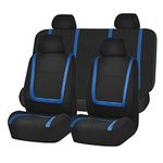 FH Group Automotive Seat Covers Blue Universal Fit Unique Flat Cloth fits most Cars, SUVs, and Trucks (with 4 Detachable Headrests and Solid Bench) FB032BLUE114