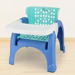 R for Rabbit Jelly Bean Chair 3 in 1 Multi-Functional Baby Study | Shampoo | Meal | Regular Kids Seating Chair with High Backrest for 1-8 Years Kid, Weight Capacity Upto 40Kgs (Green Blue)