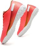 HaloTeam Men's Soccer Shoes Cleats Professional High-Top Breathable Athletic Football Boots for Outdoor Indoor TF/AG 3US-11US, R2050 Pink, 3