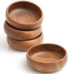 Woodard & Charles Acacia Wood Snack Serving Bowl, Set of 4, 6" x 2" (Set of 4)