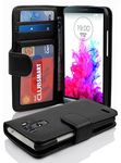 cadorabo Book Case works with LG G3 in MIDNIGHT BLACK - with Magnetic Closure and 3 Card Slots - Wallet Etui Cover Pouch PU Leather Flip