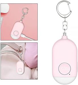 130dB Seniors SOS Anti Rape Alarm Keychain Panic Emergency Alarm & LED Flashlight. USB Rechargeable or Women, Men, Kids, Elderly, and Joggers, Pink