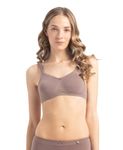 Jockey 1250 Women's Wirefree Non Padded Super Combed Cotton Elastane Stretch Full Coverage Everyday Bra with Contoured Shaper Panel and Adjustable Straps_Deep Taupe_34B
