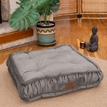 Dekorist Floor Cushion, Floor Pillow Thick Floor Seating, Comfortable Supportive, Quilted Soft Booster Seat Pad for Yoga Meditation, Cat and Dog bed, Yoga cushion, 22X5 inch, Grey