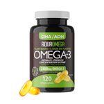 Ultimate Strength Plant Based Omega 3 Supplements, Vegetarian Omega3 Supplements, High DHA Supplement from Algae Oil, Vegan Omega 3 Supplement Made in Canada, 120 Softgels, Unflavored