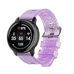 kwmobile Watch Band Compatible with Garmin 22mm vivoactive 4 / Venu 2 / Forerunner 255 - Band Translucent Glitter Replacement Strap - Violet/Transparent