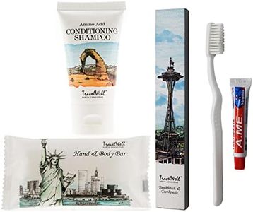 Travel Well Hotel Toiletries Amenities Travel Size Massage Cleaning Soaps In Bulk 1.0oz/28g,30ml Shampoo & Conditioner 2 in 1,Boxed Toothbrush Toothpaste Individually Wrapped 30 Set