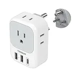 TESSAN US to India Plug Adapter, In