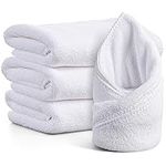 Sibba White Hand Towels 3 PCS Wash Cloths Soft Microfiber Face Bathroom Washcloth Lightweight Camping Towels Thin Yoga Towels Fit Gym Salon Bath Facial Estheticians Spa Barber