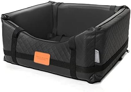 Mayaadi-Home Hundeautositz Kunstleder Hundesitz Hundebett Autokörbchen Hundedecke Hundekorb Transportbox Autositz Gesteppt für Rückbank Vordersitz (XL (75x65x26cm), Schwarz)