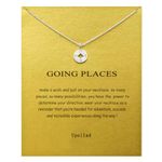 Message Card Silver Compass Pendant Necklace Friendship Sun Good Luck Elephant Pendant Chain Necklace for Women Girl Gift