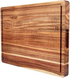 20 Inch Large Acacia Wood Cutting Board 1.5" Thick, Reversible Wooden Cutting Board for Kitchen, Charcuterie Board Cheese Board with Deep Groove, Chopping Board for Meat, Vegetables, Fruit