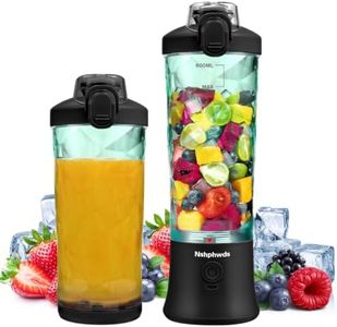 Portable Blender for Smoothies, 600ML Capacity, Rechargeable Personal Blender with Leak Proof Lid and Safety Lock, USB Charging, Black