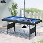 5.5 ft Foldable Billiard Table - Space-Saving Indoor/Outdoor Pool Table with Complete Set of Accessories for Kids & Adults