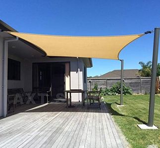 AXT SHADE Rectangular Sun Sail, 3 x 4 m, Breathable, Water-Permeable, Sun Protection, Weather Protection, Wind Protection, HDPE with UV Protection for Patio, Balcony, Garden, Sand