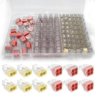 Lelyonewy Quick Connect Electrical 2-Port 50 Pcs + 4-Port Nuts Assortment, Yellow, orange
