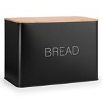 EHC Bread Bin, Bread Bins for Kitchen, Bread Tin, Large Bread Bin food Storage, Black