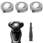 SH50/52 Replacement Heads for Philips Norelco Series 5000 Electric Shaver, Replacement Blades Head Fit for Phillips Series 5000 (S5xxx), AquaTouch (S5xxx), PowerTouch (PT8xx, PT7xx), 3-Pack with Brush