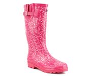 IMTY Womens Adjustable Calf Wellies Waterproof Ladies Fashion Festival Dog Walking Rain Mud Wellington Boots (Fuchsia, UK Footwear Size System, Adult, Women, Numeric, Medium, 7)