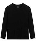 CUNYI Long Sleeve Shirts for Boys Girls Basic Unisex T-Shirts Toddler Kids Crewneck Tops Undershirts Cotton Casual Tee, Black, 110