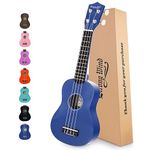 Strong Wind Soprano Ukulele 21 Inch Basswood Ukeleles for Beginners Four Strings Hawaiian Guitar Ukulele for Adults Teenagers with Gig Bag, Blue