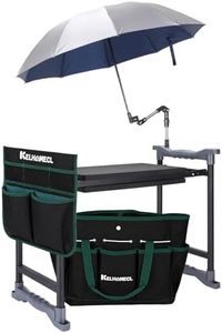 Garden Kneeler and Seat with Umbrella,Heavy Duty Gardening Bench and Stool