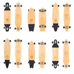 Two Bare Feet Canadian Maple Longboard Skateboards Completes (Girona 40" Black Wheels)