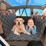 KYG Dog Back Seat Extender, Hard Bottom Dog Hammock for Car, Dog Car Seat Cover for Back Seat Waterproof with Mesh Window and Storage Pocket Dog Hammock Travel Bed For Cars Medium SUVs L