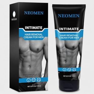 Neomen Hair Removal Cream for Men: Intimate Depilatory Cream for Private Area, Body Hair Removal Cream for Sensitive Skin with Aloe & Vitamin E, 3.5 Oz