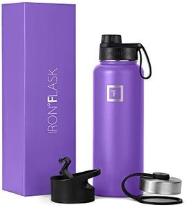 IRON °FLASK Sports Water Bottle - 40 Oz 3 Lids (Wide Spout Lid), Leak Proof - Stainless Steel Gym & Sport Bottles for Men, Women & Kids - Double Walled, Insulated Thermos, Metal Canteen