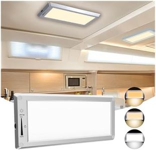 RV Lights Interior,3 Color RV LED Super Bright Fixture,12V RV Ceiling Dome Light with ON/Off Dimmable Switch Energy Saving Gift Package for RV/Camper/Car/Trailer/Boat (Warm+Natural +Cold Light)