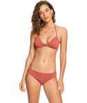 ROXY Women's Wild Babe Fixed Tri Bikini Top, Marsala, Large