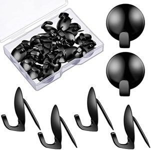 Zhengmy 30 Pack Metal Cubicle Hooks Fabric Panel Wall Hooks Cubicle Clips Push Pins Cubicle Picture Hangers for 20 lbs Office Home Kitchen Accessories Supplies(Black)