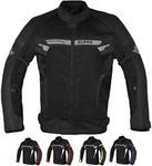 ALPHA CYCLE GEAR BREATHABLE BIKERS RIDING PROTECTION MOTORCYCLE JACKET MESH CE ARMORED (BLACK WIND, SMALL)