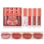 4Packs Lip Oil and Lip Gloss Set, Lip Oil Hydrating Non-sticky Lip Glow Oil Tinted Clear Lip Plumper Moisturizing Lipgloss Set Gift For Women and Teenage Girl (02)