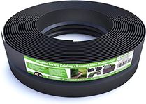Invisible Lawn Edging - Flexible Plastic Garden Edging (20 m, Black) - Easy to Use, Weather Resistant, Environmentally Friendly - Ideal Grass Border & FLower Bed Edging for Straight Lines & Curves