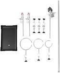 POPETPOP Chemistry Laboratory Stand Set with Support Stand Retort Rings Rod and Flask Clamp Laboratory Grade Metalware Set 60CM