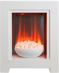 Adam Monet White Electric Fire Fireplace Surround Wood Heater Flame Effect Suite