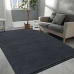 Rugs Living Room 120x170 cm Super Soft and Shaggy Rugs for Bedroom, Modern Plain Thick Pile Area Rugs Machine Washable Anti-Slip Carpet, Grey Rug