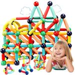 ARIZON Magnetic Building Sticks Blocks Kids Toys, Learning Sticks and Balls, Activities Toys for Toddlers, Educational Magnet Building Blocks,Toys for 3+ Year Old Gifts (100 Pcs Magnetic Stick Block)