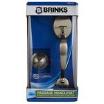 Brinks Passage Handleset - Exterior Handle with Interior Non-Locking Door Knob (Satin Nickle)