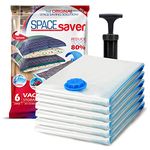 SpaceSaver Vacuum Storage Bags - Clothes Storage Bag Vacuum Pack - Space Saver Vacuum Storage Bags for Clothes Storage, Vacuum Bags for Bedding - Vacuum Bags for Clothes - with Pump (LARGE 6-Pack)