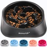 MateeyLife Slow Feeder Dog Bowls, Anti-Choking Puzzle Dog Food Bowls, Non Slip Interactive Dog Feeding Bowls That Slow Down Eating, Bloat Stop Maze Dog Dishes Dog Feeder for Medium Large Breeds Black