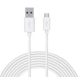 EYNK Extra Long Micro USB Fast Charging USB Cable | Micro USB Data Cable | Quick Fast Charging Cable | Charger Sync Cable | High Speed Transfer Android Smartphones V8 Cable (2.4 Amp, 3m,) (White)