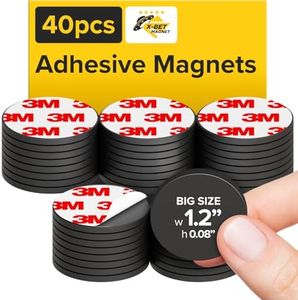 Large Magnets with Adhesive Backing Round and Square Self Adhesive Magnets - Big Industrial Flexible Sticky Magnets with Adhesive Backing are Alternative to Magnetic Stickers, Magnetic Tape and Strip