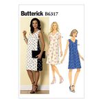 Butterick Patterns B6317 Misses' Pullover V-Neck Dresses, Size E5 (14-16-18-20-22)